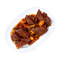 Delicious Iranian Beef Stew with Ribs on a White Plate png