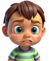 Toddler Baby With Wrinkled Face Showing Discontent in Transparent Background png