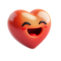 red heart with a smiling face isolated on transparent background png