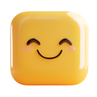 Yellow square with a smiling face on it isolated on transparent background png