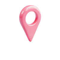 3d pink pointy location object isolated on transparent background png