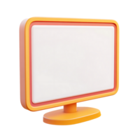3d computer monitor isolated on transparent background png