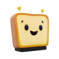 A cartoon character with a smiling face and a heart on its head isolated on transparent background png