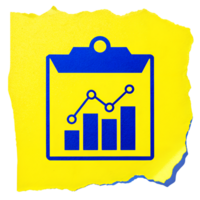Torn Paper with Simple Chart Icon Representing Data and Analytics on Transparent Background png