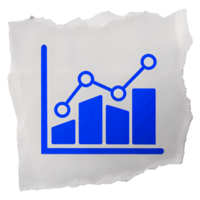 Torn Paper with Simple Graph Icon Representing Data and Analytics on Transparent Background png