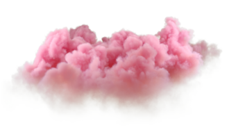 Serene smooth pink clouds freedom shapes cutout on transparent backgrounds 3d rendering png