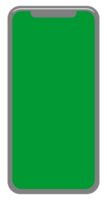 Front View of the Smartphone Silhouette in Green Screen, can use for mock up, apps, website, pictogram, logo gram, art illustration, etc. png