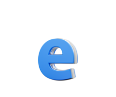 Blue Small Letter e Alphabet e Gleams With Its Sleek Modern Design With Sharp Edges 3D Illustration png