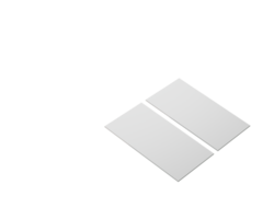 deux Vide affaires carte maquettes sont mis sur beige rectangulaire surface. 3d illustration png