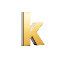 Shiny Golden Small Letter k Gleams With Its Sleek Modern Design With Sharp Edges 3D Illustration png