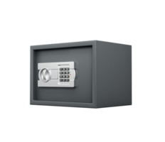 Closed Steel Locker In Sleek Gray Finish Features A Numeric Keypad For Secure Access. 3D Illustration png