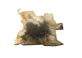 Angola Map Golden Metallic Texture Map Black 3D Illustration png