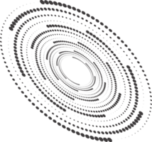 Abstract dotted round with spiral pattern. Circular graphic. Swirl circle shape with halftone effect. Geometric concentric radial element. png