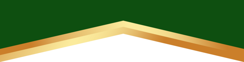 Border shape for banner design. Green header with golden line Abstract bottom background for web page. Curved divider template. Wavy horizontal separator png