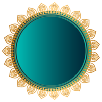 Golden circle frame with mandala color round ring blue circle award background luxury graphics modern abstract template expensive analog time clock watch gradient tunnel hud motion look design png