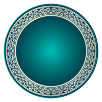 Luxury golden circle frame and round border design with pattern transparent background png