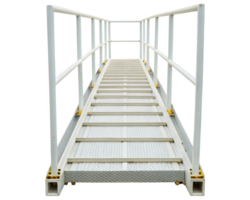 Sturdy pedestrian bridge with safety railings on a transparent background png