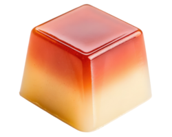 Square caramel candy with layers of color on a transparent background png