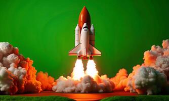 Rocket takeoff, launch dynamics and steps on the way to the stars photo