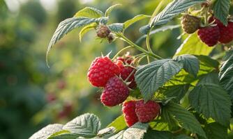 Berry health. raspberries fit into the principles of a balanced and healthy diet photo