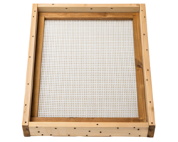Wooden frame with mesh for drying on a transparent background png