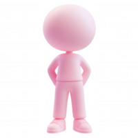 3d User avatar element standing with vibrant pink, icon design projects featuring transparent background for creative faceless png