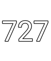 Black and white color numbers 727 png