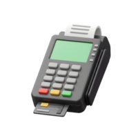 Modern Point of Sale System POS Machine 3D Render Digital Payment Technology png
