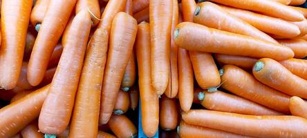 Carrot backgrounds, fresh vegetables for sale in the market photo