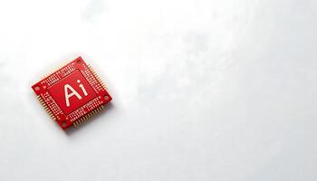 Futuristic AI chip on white background. cpu. artificial intelligence chip, AI Technology, AI Hardware, machine learning. advanced computing photo