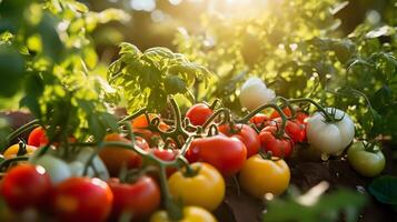Growing and harvesting a bountiful crop of tomatoes in your back photo