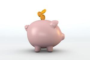 Pig bank a saving concept photo