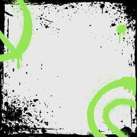 Graffiti punk urban frame with spray and acid texture. Black brush strokes create rough edges, grungy corners, and abstract patterns. vector