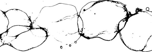An abstract design featuring a series of interconnected black bubbles or blobs on a white background, creating a fluid and organic appearance. vector