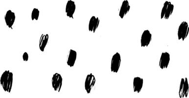 A pattern of irregular black brush strokes on a white background, creating a playful and artistic polka dot effect. vector