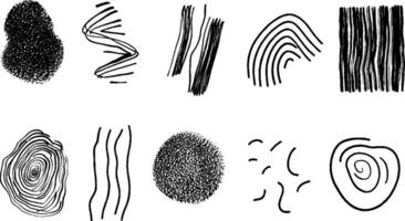 Collection of Abstract Black and White Line Patterns vector