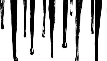 A pattern of black paint or ink dripping down against a white background, creating a striking contrast. The drips vary in length and thickness, adding a dynamic visual element. vector