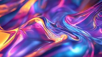 Vibrant liquid light interplay of flowing textures and colors creating dynamic visual symphony abstract design element photo