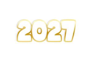 2027 year sticker gold contour, numbers isolated on white background. Design element. vector