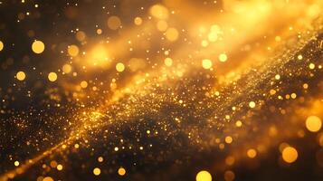 Golden Bokeh A mesmerizing dance of light creating a festive and magical ambiance with sparkling glittering particles photo