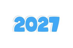2027 year sticker blue, numbers isolated on white background. Design element. vector