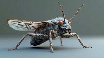Detailed study of a uniquely patterned insect reveals intricate structures showcasing nature's remarkable design and texture photo