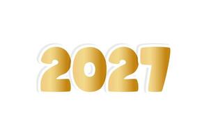 2027 year sticker gold, numbers isolated on white background. Design element. vector