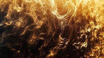 Swirling filaments of amber light create a warm ethereal and organic textured abstract visual in an artistic manner photo
