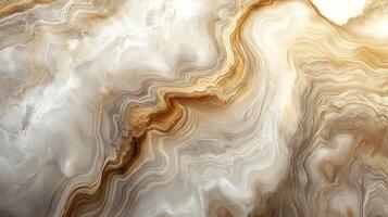 Abstract swirling patterns in earth tones of beige and tan create an organic and flowing marble stone texture photo