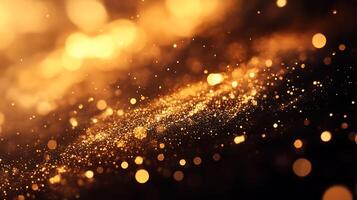 Golden orbs of shimmering light cast an ethereal glow creating a magical atmosphere of warmth and wonder Bokeh effects enhance the scene photo
