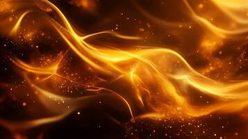 Abstract golden waves cascade radiating light and warmth Dynamic energy flows through this mesmerizing composition photo