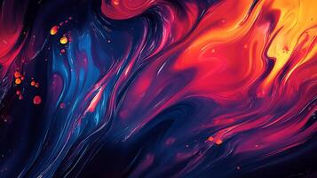 Dynamic blend of fiery reds oranges and deep blues intertwine in a swirling dance of vibrant energy and artistic expression photo
