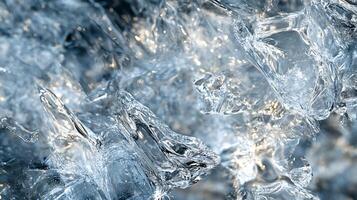 Intricate ice formations display translucent beauty in this mesmerizing macro view of frozen water a crystalline symphony photo