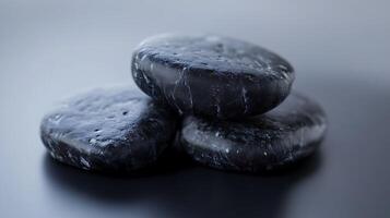 Stacked zen stones create a peaceful and calming scene perfect for meditation or relaxation practices photo